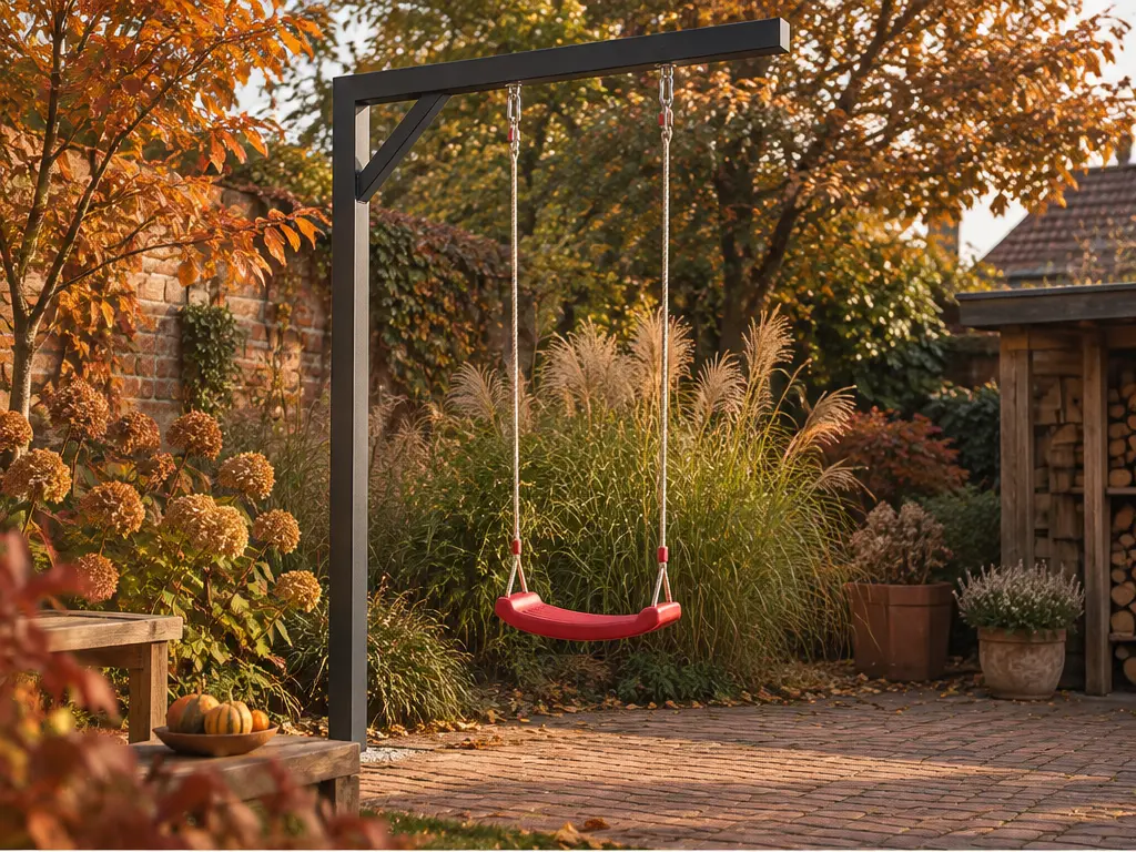 Metall- oder Holzschaukel im kleinen Garten? – realistische Swingly Einarm-Schaukel im Garten