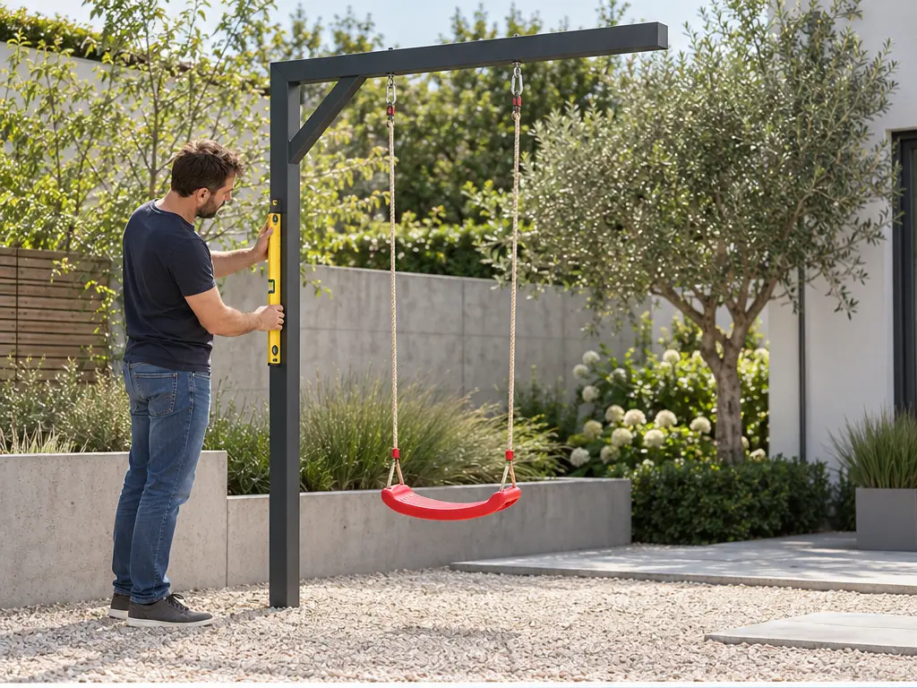 10 Montagefehler bei Gartenschaukeln vermeiden – realistische Swingly Einarm-Schaukel im Garten