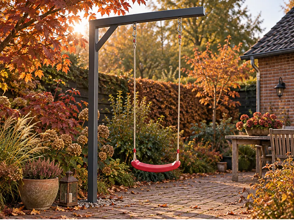 Frühjahrscheck für die Gartenschaukel – realistische Swingly Einarm-Schaukel im Garten