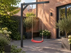 Langlebige Gartenschaukel: Worauf es wirklich ankommt – realistische Swingly Einarm-Schaukel im Garten